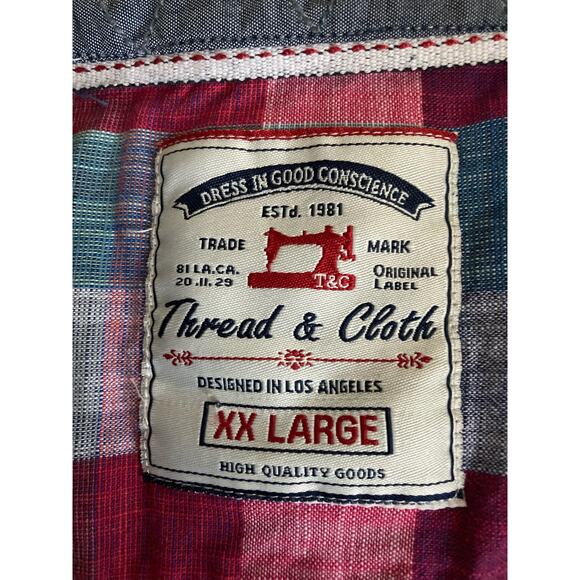 Men’s 100% cotton short sleeved button-down casual plaid shirt. Size XXL - Picture 5 of 5